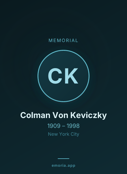 Memorial portrait of Colman Von Keviczky