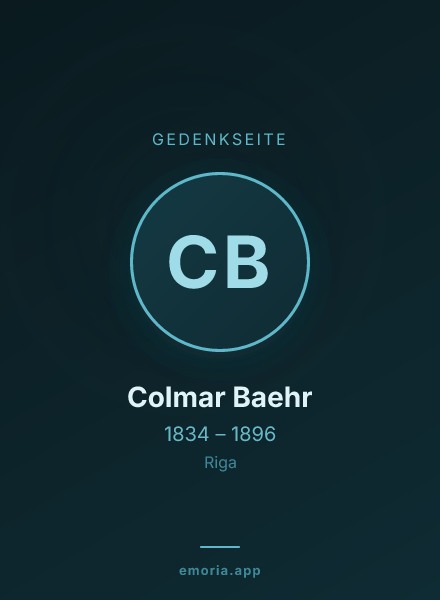 Gedenkportrait von Colmar Baehr