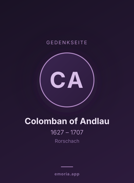 Gedenkportrait von Colomban of Andlau