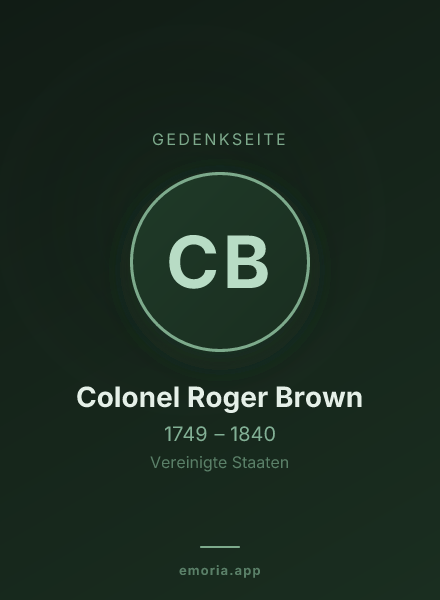 Gedenkportrait von Colonel Roger Brown