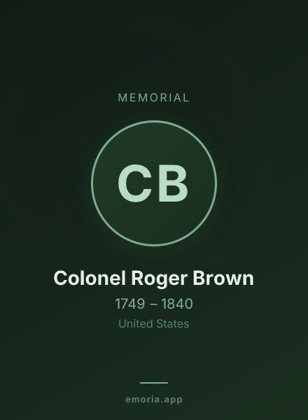 Memorial portrait of Colonel Roger Brown