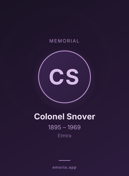 Memorial portrait of Colonel Snover