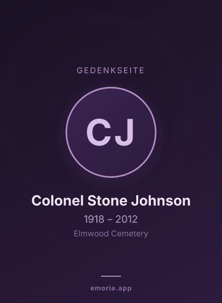 Gedenkportrait von Colonel Stone Johnson