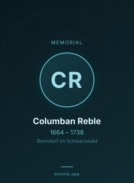 Memorial portrait of Columban Reble