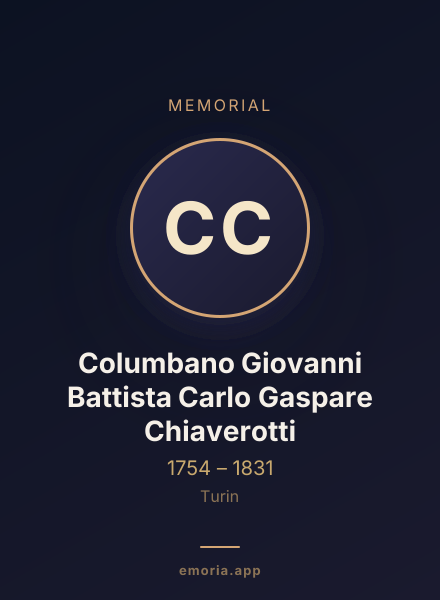 Memorial portrait of Columbano Giovanni Battista Carlo Gaspare Chiaverotti