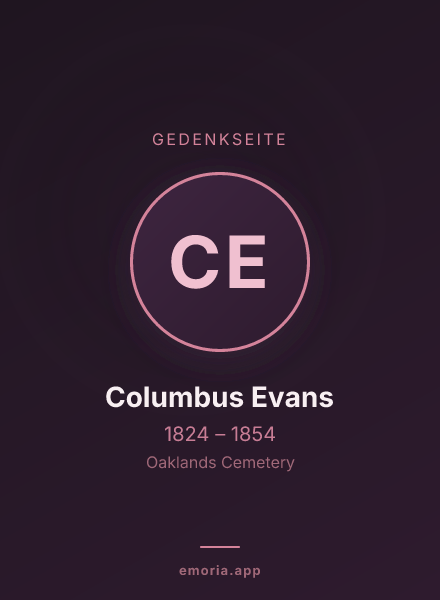 Gedenkportrait von Columbus Evans