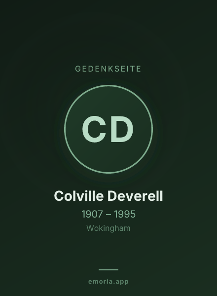 Gedenkportrait von Colville Deverell