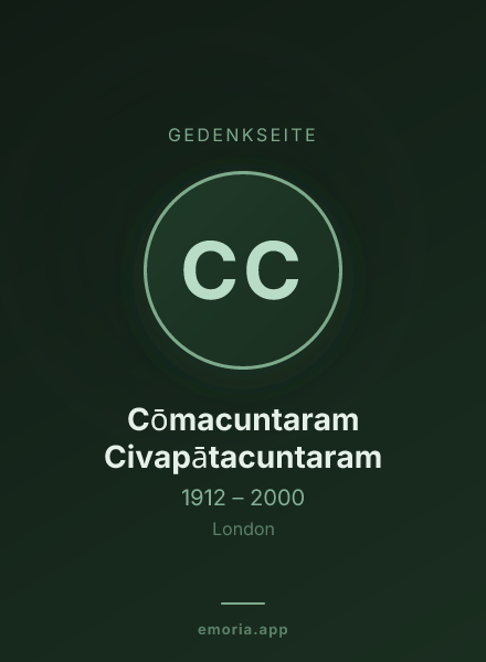 Gedenkportrait von Cōmacuntaram Civapātacuntaram