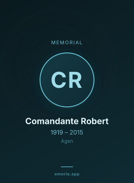 Memorial portrait of Comandante Robert