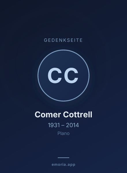 Gedenkportrait von Comer Cottrell