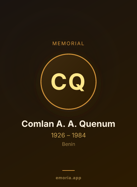 Memorial portrait of Comlan A. A. Quenum