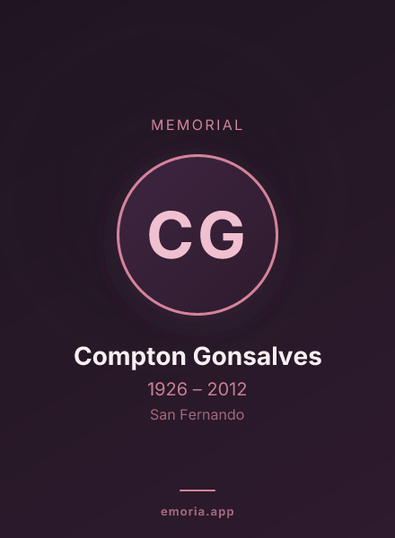 Memorial portrait of Compton Gonsalves