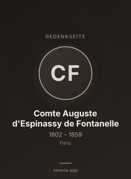 Gedenkportrait von Comte Auguste d'Espinassy de Fontanelle