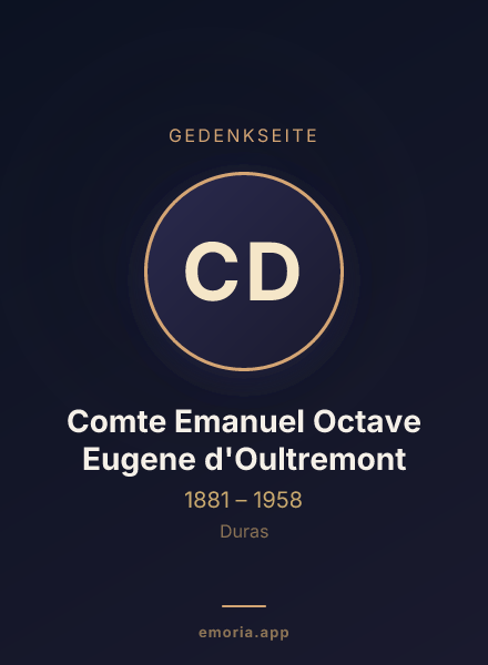 Gedenkportrait von Comte Emanuel Octave Eugene d'Oultremont