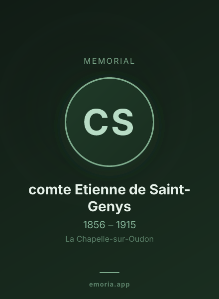 Memorial portrait of comte Etienne de Saint-Genys