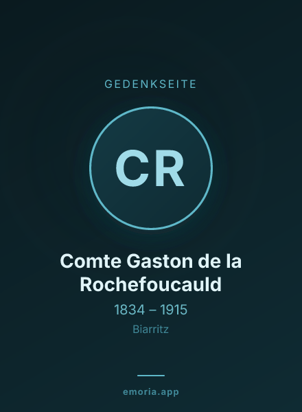 Gedenkportrait von Comte Gaston de la Rochefoucauld