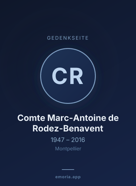 Gedenkportrait von Comte Marc-Antoine de Rodez-Benavent