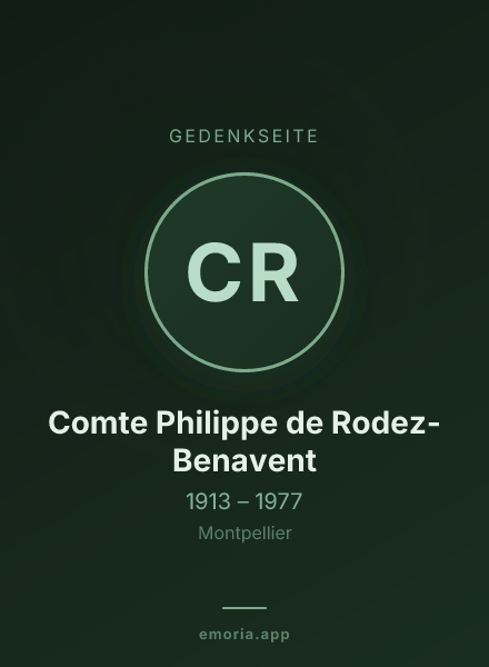 Gedenkportrait von Comte Philippe de Rodez-Benavent