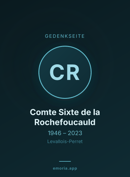 Gedenkportrait von Comte Sixte de la Rochefoucauld