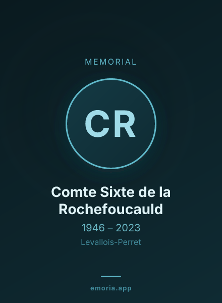 Memorial portrait of Comte Sixte de la Rochefoucauld
