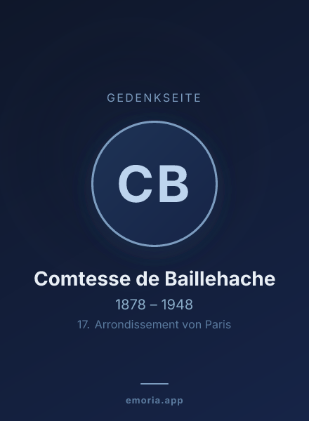 Gedenkportrait von Comtesse de Baillehache