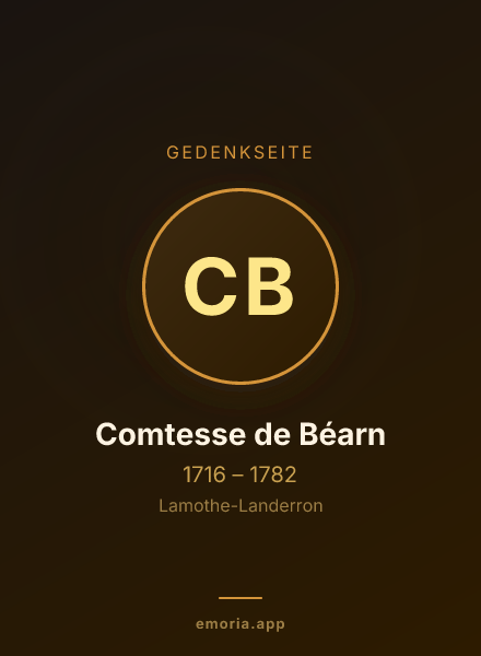 Gedenkportrait von Comtesse de Béarn