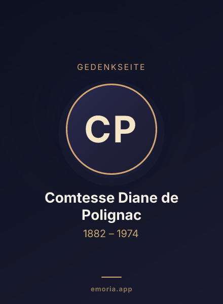 Gedenkportrait von Comtesse Diane de Polignac