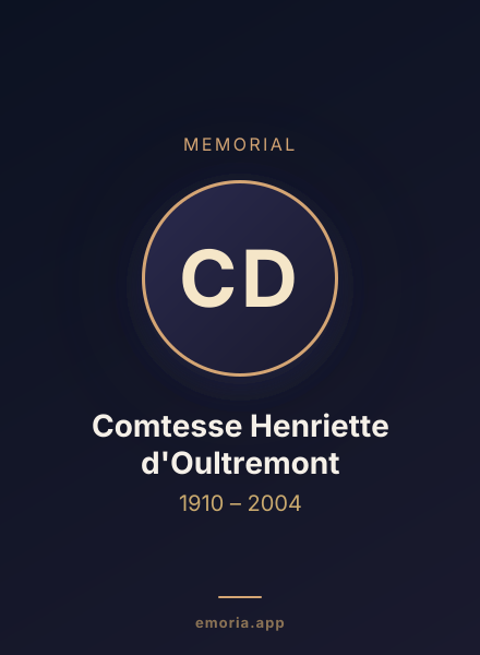 Memorial portrait of Comtesse Henriette d'Oultremont