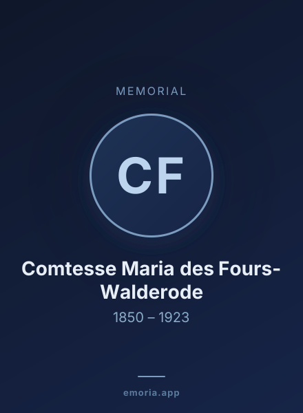 Memorial portrait of Comtesse Maria des Fours-Walderode