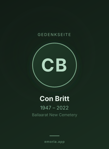 Gedenkportrait von Con Britt