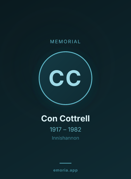 Memorial portrait of Con Cottrell