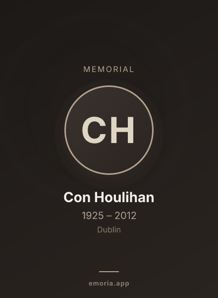 Memorial portrait of Con Houlihan
