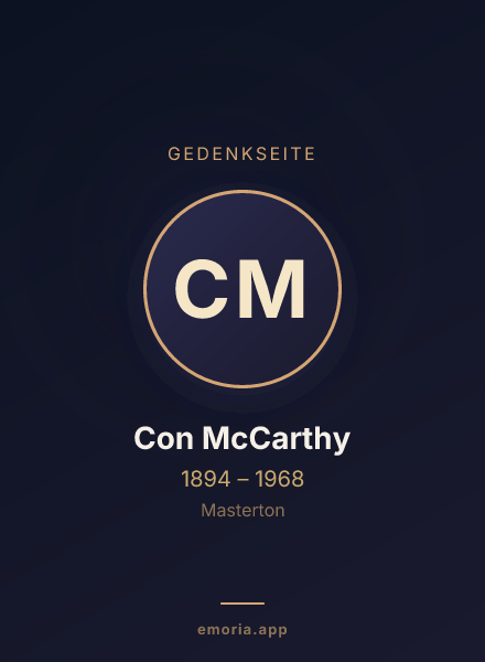 Gedenkportrait von Con McCarthy