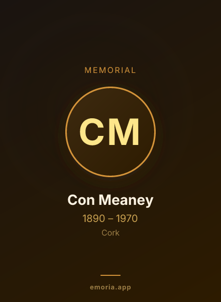 Memorial portrait of Con Meaney