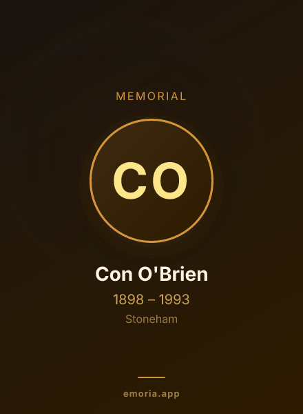 Memorial portrait of Con O'Brien