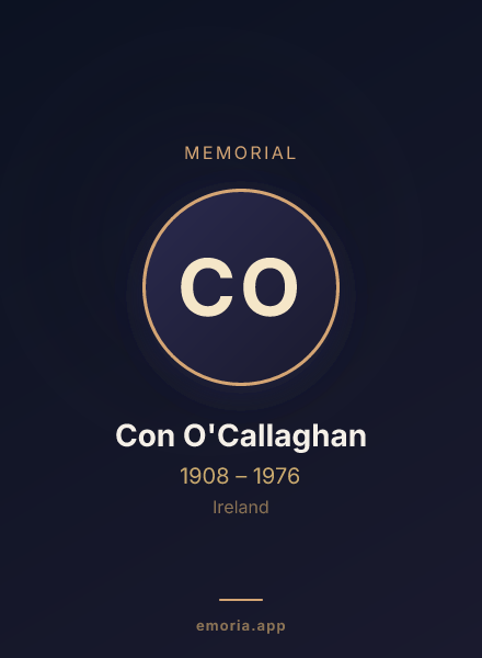 Memorial portrait of Con O'Callaghan