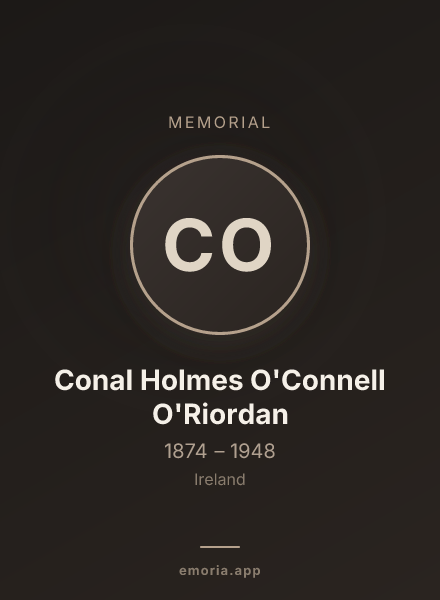 Memorial portrait of Conal Holmes O'Connell O'Riordan