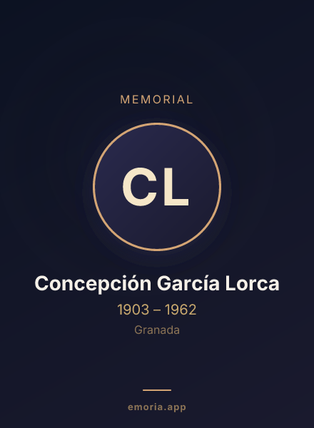 Memorial portrait of Concepción García Lorca