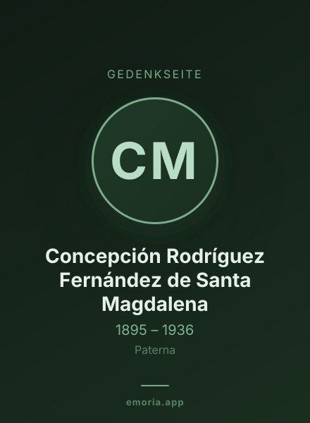 Gedenkportrait von Concepción Rodríguez Fernández de Santa Magdalena
