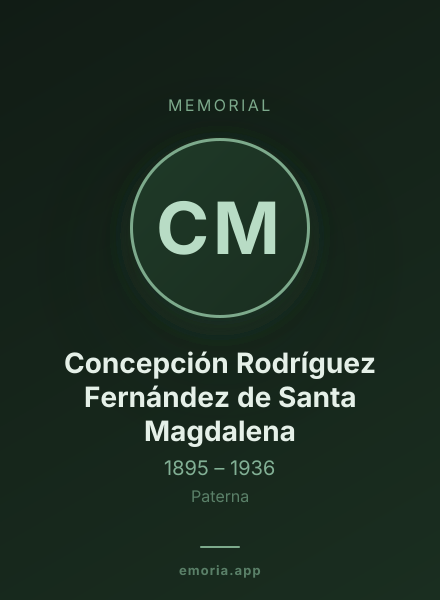 Memorial portrait of Concepción Rodríguez Fernández de Santa Magdalena