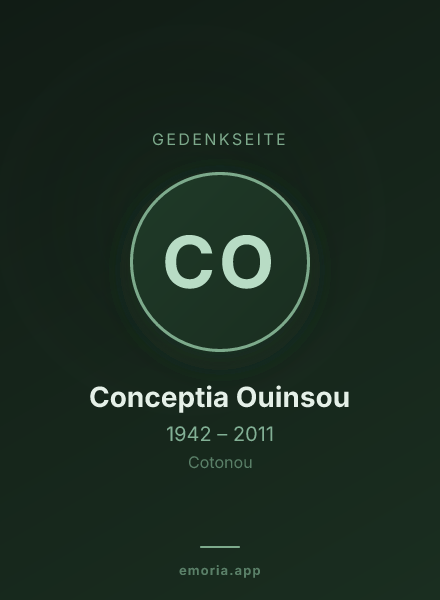 Gedenkportrait von Conceptia Ouinsou