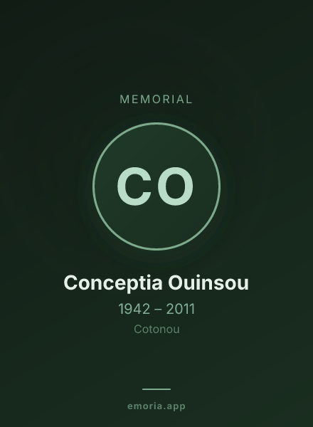Memorial portrait of Conceptia Ouinsou