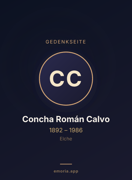 Gedenkportrait von Concha Román Calvo