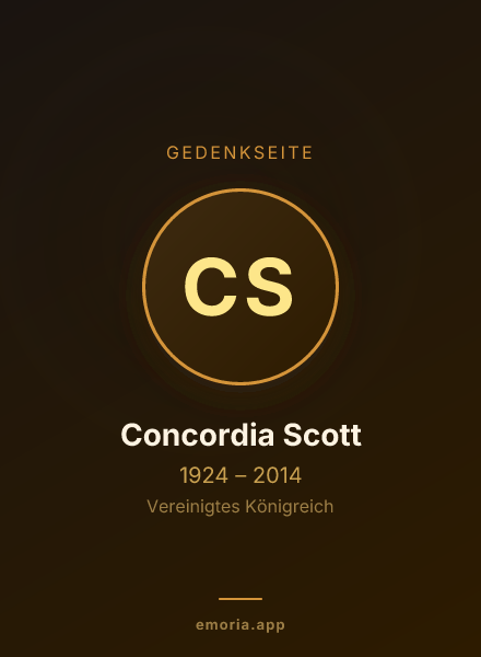 Gedenkportrait von Concordia Scott