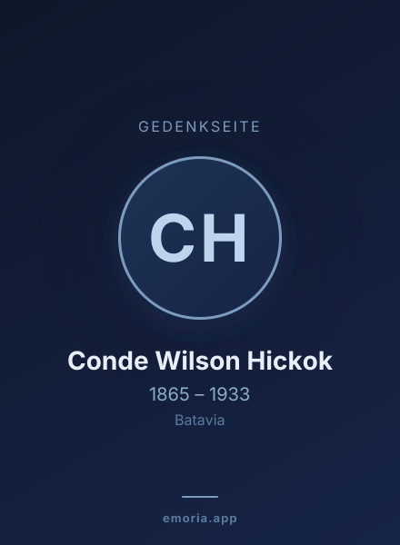 Gedenkportrait von Conde Wilson Hickok