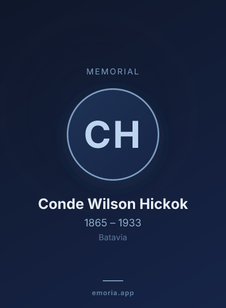 Memorial portrait of Conde Wilson Hickok