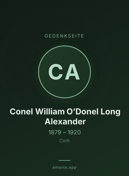 Gedenkportrait von Conel William O’Donel Long Alexander