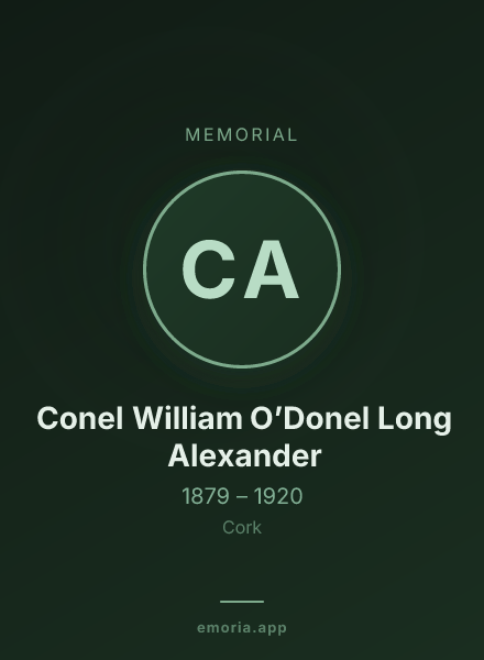 Memorial portrait of Conel William O’Donel Long Alexander