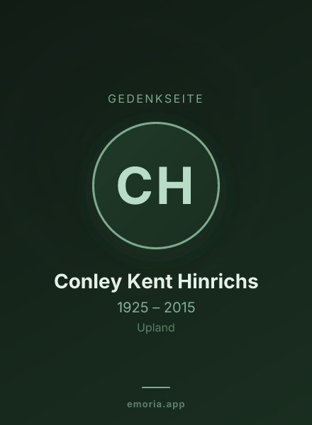 Gedenkportrait von Conley Kent Hinrichs