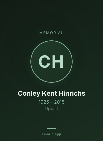 Memorial portrait of Conley Kent Hinrichs
